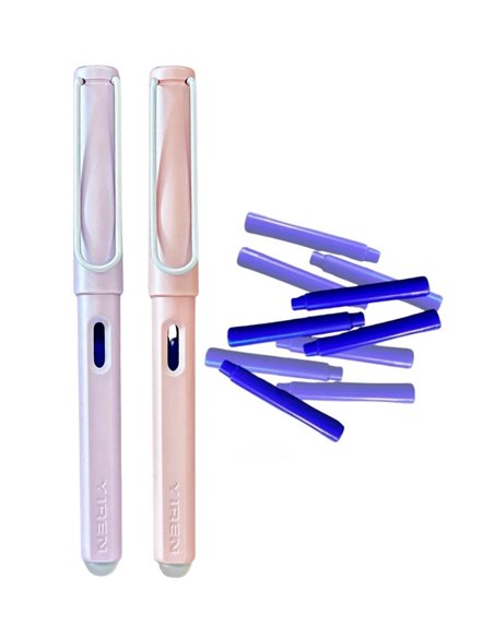 Set stilouri cu cerneala termosensibila + Rezerve, Candy, Mov/Roz