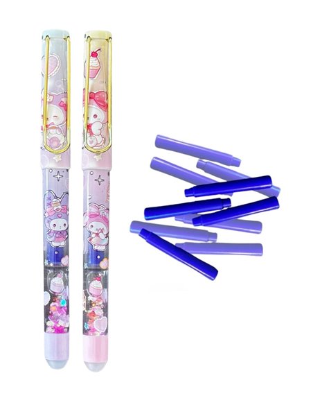 Set stilouri cu cerneala termosensibila + Rezerve, Candy, Pink marshmallow