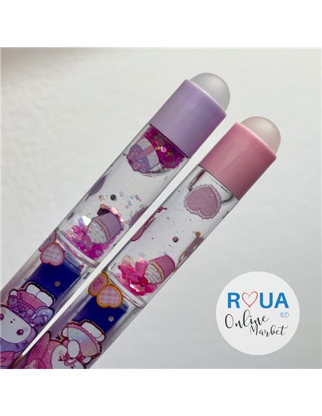 Set stilouri cu cerneala termosensibila + Rezerve, Candy, Pink marshmallow