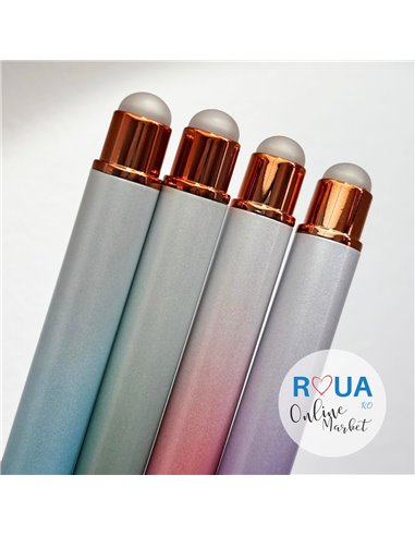 Stilou metalic cu cerneala termosensibila, radiera si rezerve, Mov pastel