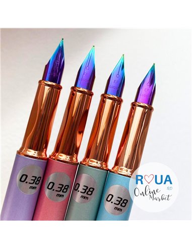 Stilou metalic cu cerneala termosensibila, radiera si rezerve, Verde pastel