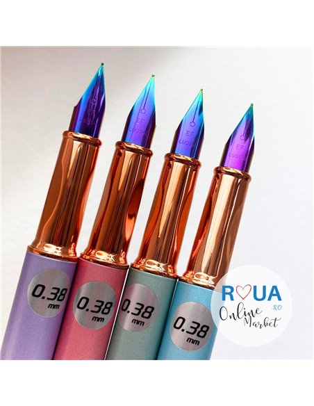 Stilou metalic cu cerneala termosensibila, radiera si rezerve, Verde pastel