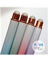 Stilou metalic cu cerneala termosensibila, radiera si rezerve, Albastru pastel