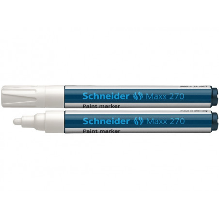 Marker Vopsea Schneider Maxx 270 1 - 3 mm Varf Rotund - Alb Marker Vopsea Schneider Maxx 270 1 - 3 mm Varf Rotund - Alb