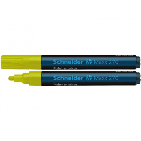 Marker Vopsea Schneider Maxx 270 1 - 3 mm Varf Rotund - Galben Marker Vopsea Schneider Maxx 270 1 - 3 mm Varf Rotund - Galben