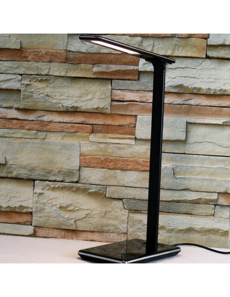 400124484,Lampa unilux led linka, buton touch, intensitate luminoasa reglabila, port usb, culoare negru