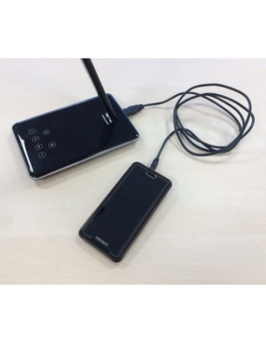 400124484,Lampa unilux led linka, buton touch, intensitate luminoasa reglabila, port usb, culoare negru