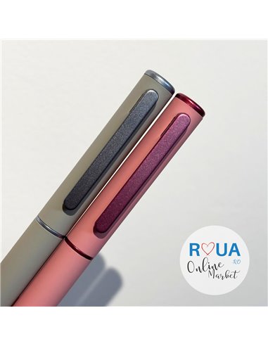 Set stilouri metalice cu cerneala termosensibila + Rezerve, Pastel touch, Roz/Gri