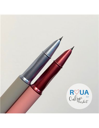 Set stilouri metalice cu cerneala termosensibila + Rezerve, Pastel touch, Roz/Gri