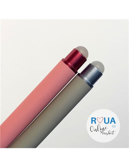 Set stilouri metalice cu cerneala termosensibila + Rezerve, Pastel touch, Roz/Gri