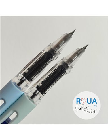 Set stilouri cu cerneala termosensibila + Rezerve, Traditional, Albastru/Verde