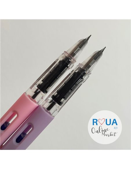 Set stilouri cu cerneala termosensibila + Rezerve, Traditional, Roz/Mov