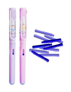 Set stilouri cu cerneala termosensibila + Rezerve, Magic bunny, Mov