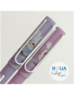 Set stilouri cu cerneala termosensibila + Rezerve, Magic bunny, Mov 2