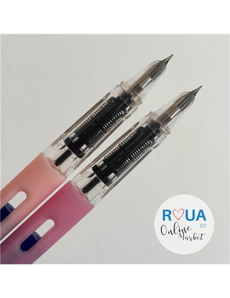 Set stilouri cu cerneala termosensibila + Rezerve, Magic bunny, Roz
