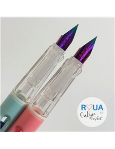 Set stilouri cu cerneala termosensibila + Rezerve, Girl, Roz/Bleu 2