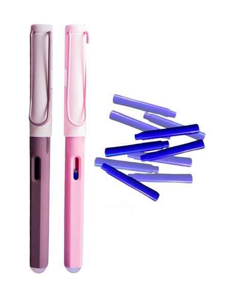 Set stilouri cu cerneala termosensibila + Rezerve, Pastel touch, Roz/Mov