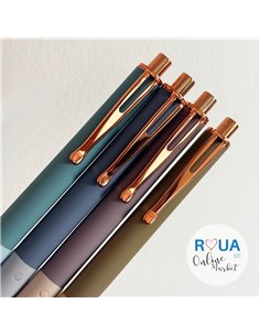 Set stilouri metalice cu cerneala termosensibila si mecanism + Rezerve, Pastel touch, Bej/Mov 2