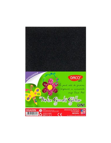 Hartie Gumata Aa Glitter Hg420n 20x30cm 10coli Daco