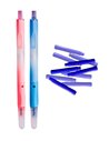 Set stilouri cu cerneala termosensibila si mecanism + Rezerve, Rainbow, Roz/Bleu