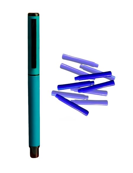 Stilou metalic cu cerneala termosensibila + Rezerve, Sky breeze