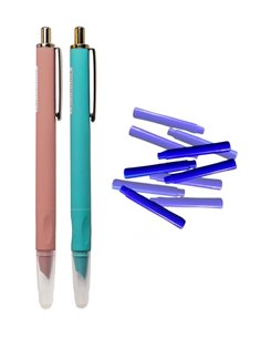 Set stilouri cu cerneala termosensibila si mecanism + Rezerve, Flow, Roz/Bleu