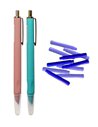 Set stilouri cu cerneala termosensibila si mecanism + Rezerve, Flow, Roz/Bleu