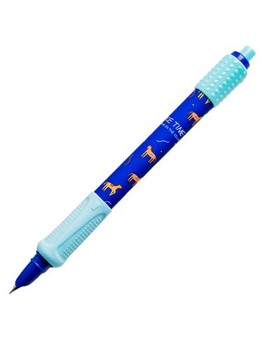 Set stilouri cu cerneala termosensibila si mecanism + Rezerve, Animal fun, Albastru/Maro