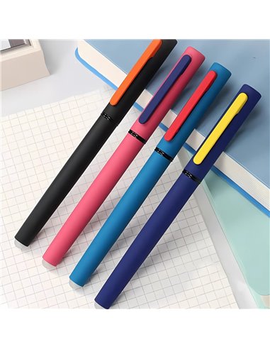 Stilou metalic cu cerneala termosensibila si penita ascunsa + Rezerve, Fancy, Bleumarin