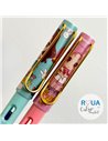 Set stilouri cu cerneala termosensibila + Rezerve, Girl, Roz/Turcoaz