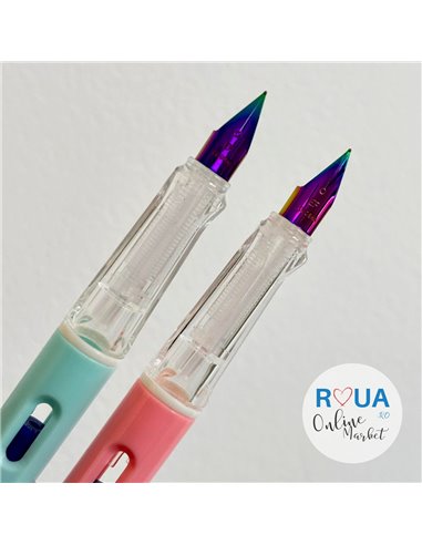 Set stilouri cu cerneala termosensibila + Rezerve, Girl, Roz/Turcoaz