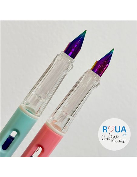 Set stilouri cu cerneala termosensibila + Rezerve, Girl, Roz/Turcoaz