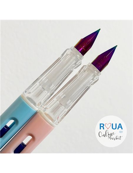 Set stilouri cu cerneala termosensibila + Rezerve, Girl, Roz/Bleu