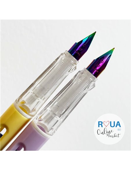 Set stilouri cu cerneala termosensibila + Rezerve, Girl, Mov/Galben