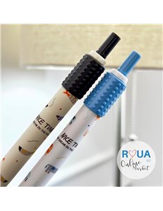 Set stilouri cu cerneala termosensibila si mecanism + Rezerve, Animal fun, Albastru/Negru 2