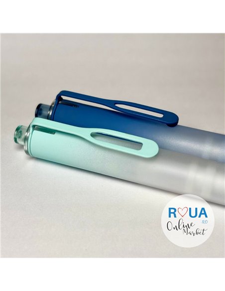 Set stilouri cu cerneala termosensibila si mecanism + Rezerve, Rainbow, Albastru/Verde