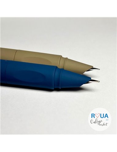 Set stilouri cu cerneala termosensibila si mecanism + Rezerve, Flow, Albastru/Gri