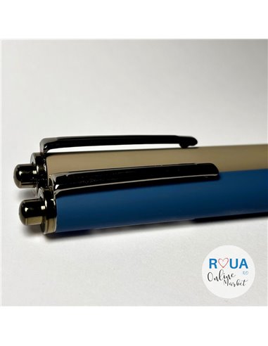 Set stilouri cu cerneala termosensibila si mecanism + Rezerve, Flow, Albastru/Gri