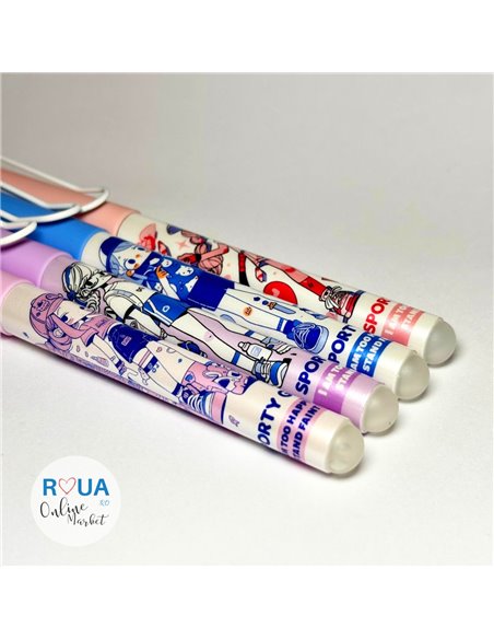 Set stilouri cu cerneala termosensibila + Rezerve, Sporty girl, Roz/Albastru