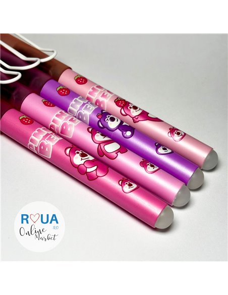 Set stilouri cu cerneala termosensibila + Rezerve, Pink bear, Roz