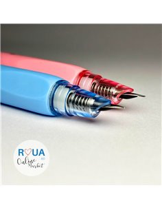 Set stilouri cu cerneala termosensibila si mecanism + Rezerve, Rainbow, Roz/Bleu 2