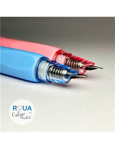 Set stilouri cu cerneala termosensibila si mecanism + Rezerve, Rainbow, Roz/Bleu