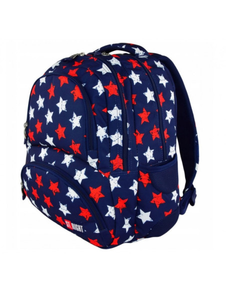G279,Ghiozdan St.Majewski St.Right Stars, 2 compartimente, 4 buzunare, bleumarin, BP-07 / 617546