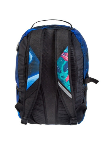 G379,Ghiozdan Starpak Alien Gangsta, 2 compartimente, 3 buzunare, albastru, 446578