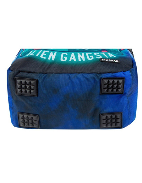 G379,Ghiozdan Starpak Alien Gangsta, 2 compartimente, 3 buzunare, albastru, 446578