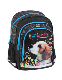 G383,Ghiozdan Starpak Doggy, gradinita, 1 compartiment, 4 buzunare, negru, 446585