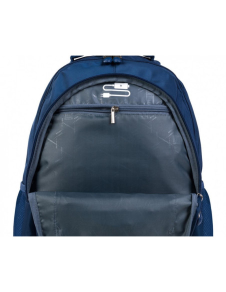 G534,Ghiozdan St.Majewski St.Right Navy, 4 compartimente, 2 buzunare, bleumarin, BP05 / 646270