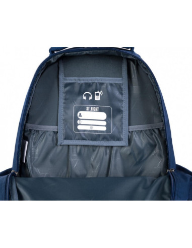 G534,Ghiozdan St.Majewski St.Right Navy, 4 compartimente, 2 buzunare, bleumarin, BP05 / 646270