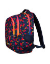 G462,Ghiozdan St.Majewski St.Right Rainbow Birds, 3 compartimente, 2 buzunare, negru cu rosu, BP-26 / 622502