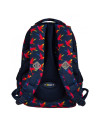 G462,Ghiozdan St.Majewski St.Right Rainbow Birds, 3 compartimente, 2 buzunare, negru cu rosu, BP-26 / 622502